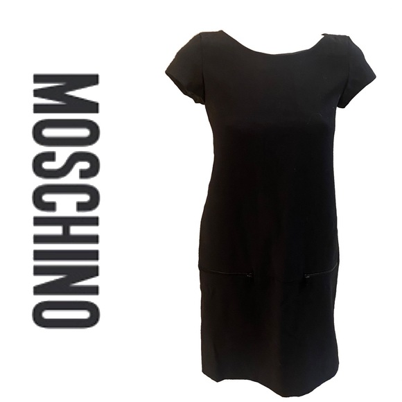 MOSCHINO Cheap and Cheap black wool shift dress - Picture 1 of 11